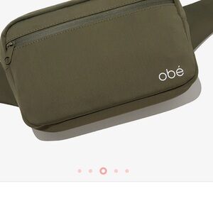 Green Waist Bag with Adjustable Strap and Zipper Closure